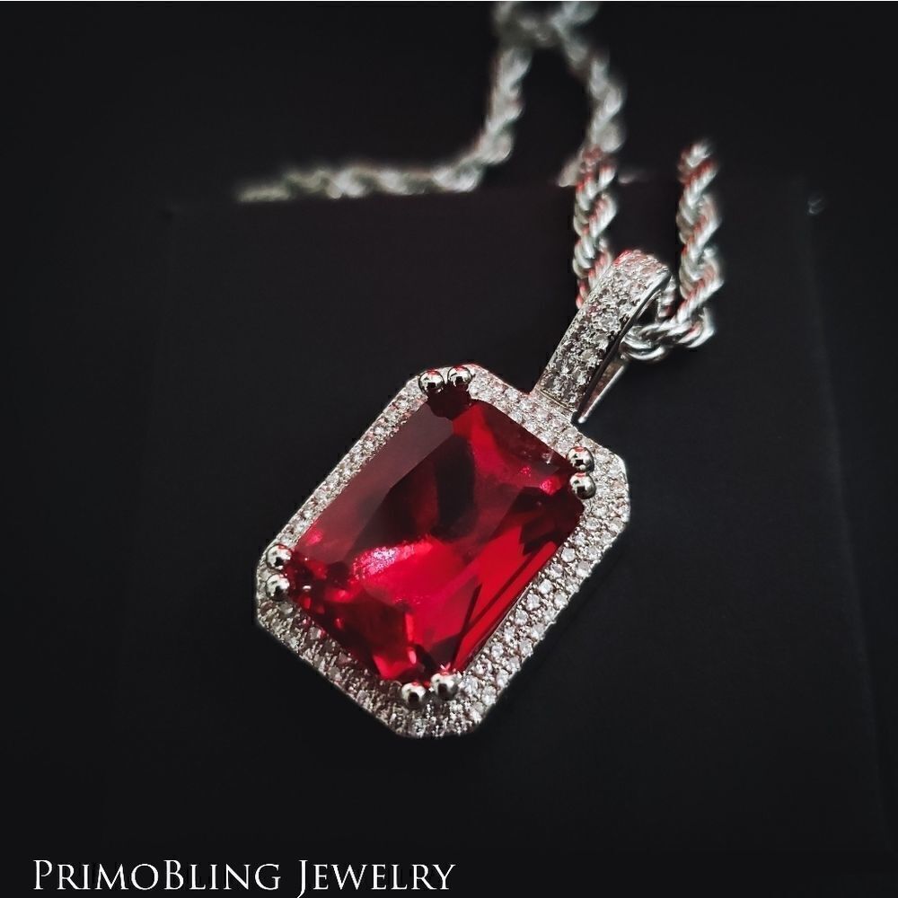 Stainless Red Gem necklace 